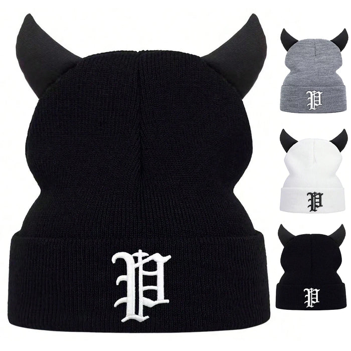 Custom Embroidered Bull Horn Beanie Unisex Winter Hat For Women & Men