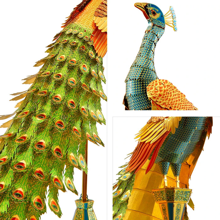 Colorful Peacock 3D Metal Puzzle Kit For Adults