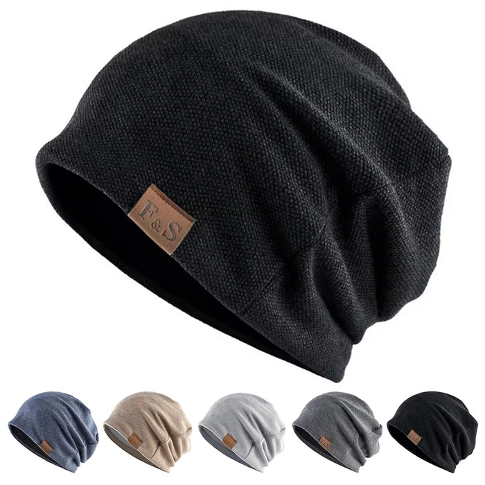Unisex Fs Letter Label Beanie Warm Autumn & Winter Hip Hop Cap For Women & Men