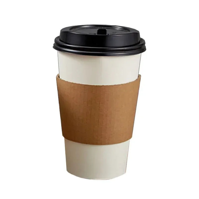 50 Pack 16Oz Disposable Coffee Cup Set With Lid And Sleeve Thick