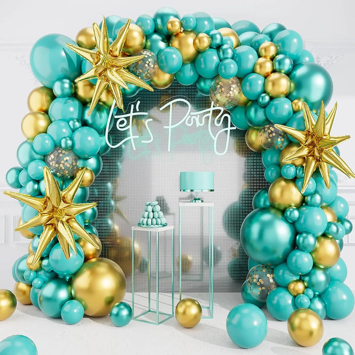 Silver Green Purple Balloon Arch Set Suitable For Large Gatherings Birthdays Parties Weddings Etc