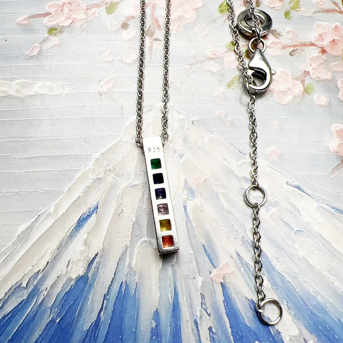 925 Sterling Silver Boho Colourful Stone Necklace Chain For Women