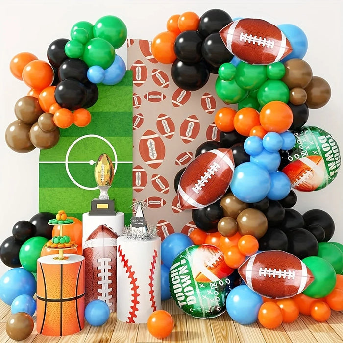 120Pcs Rugby Balloon Wreath Arch Kit Sports Themed Party Birthday Celebration Decor Upholstery Decorating Supplies