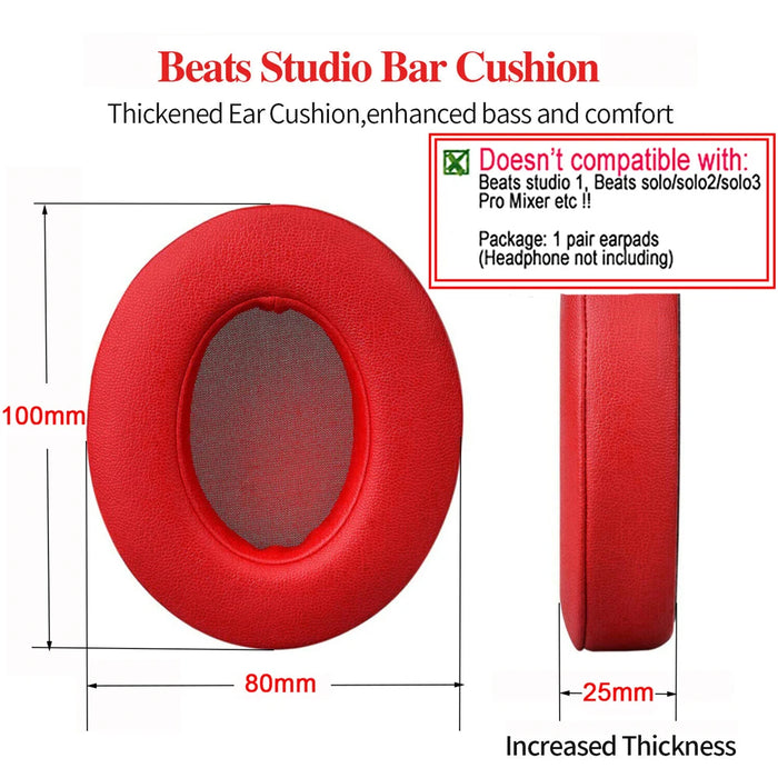 Pair of Replacement Ear Pads For Studio Headphones Protein Leather Memory Foam