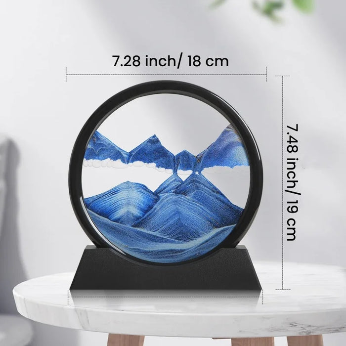 Round 3D Hourglass Sand Art For Home Or Office Decor