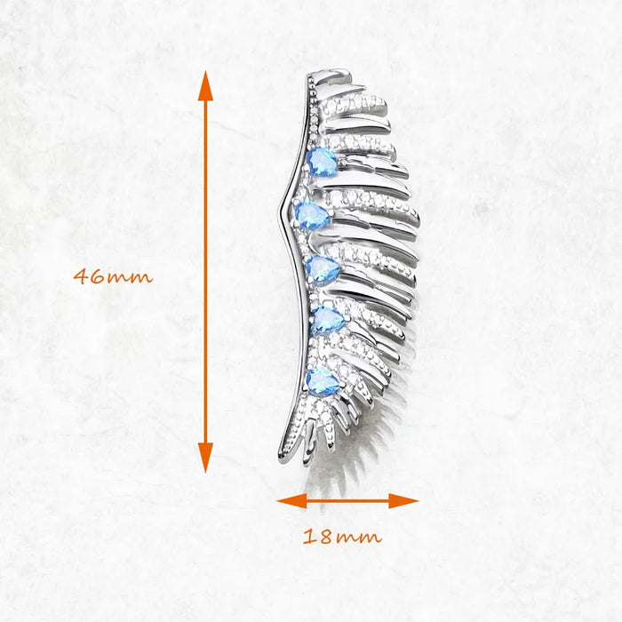 925 Sterling Silver Blue Phoenix Wing Brooch Trendy Gift For Women