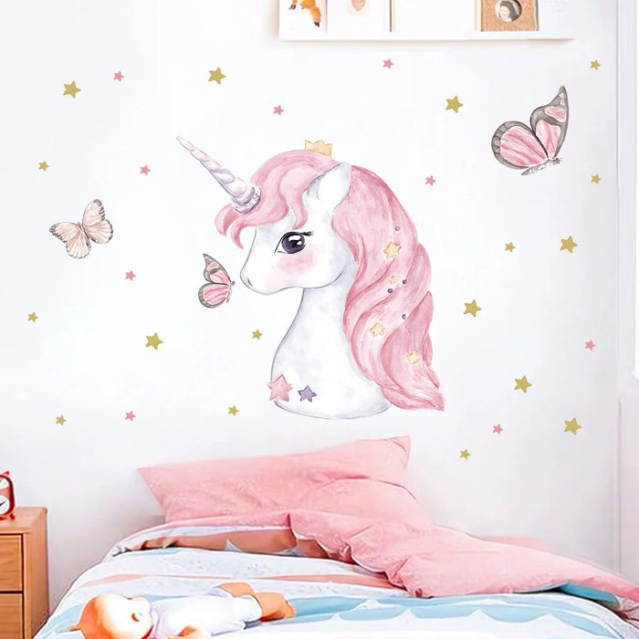 Adorable Unicorn Wall Sticker For Kids Room Decor