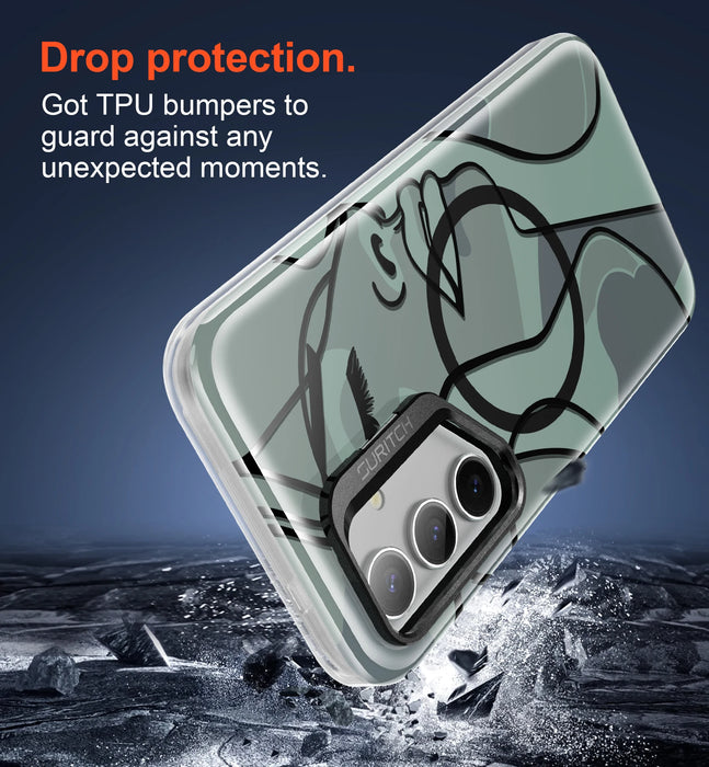 For Samsung Galaxy S24 360 Full-Body Dual Layer Rugged Shockproof Magnetic Magsafe Compatible Case With Camera Stand