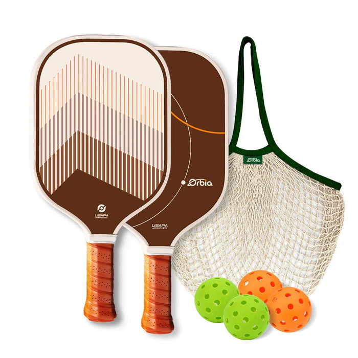 Lightweight Pickleball Set 2 Paddles 4 Balls Net Bag Glass Fiber Racquets