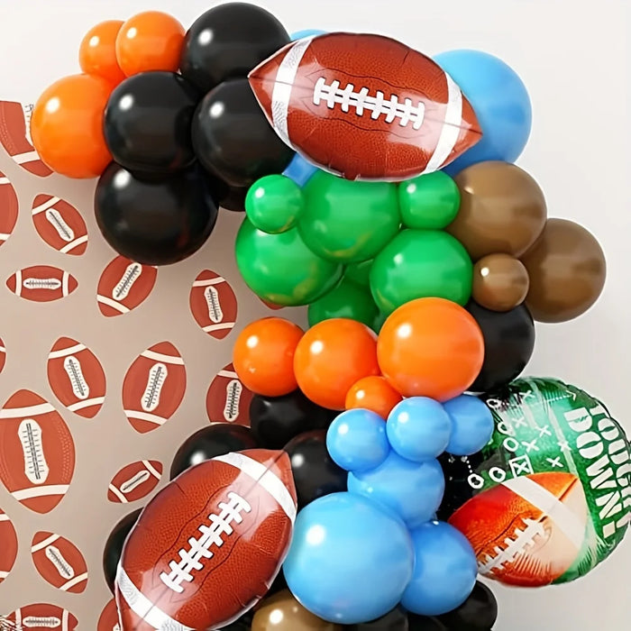120Pcs Rugby Balloon Wreath Arch Kit Sports Themed Party Birthday Celebration Decor Upholstery Decorating Supplies