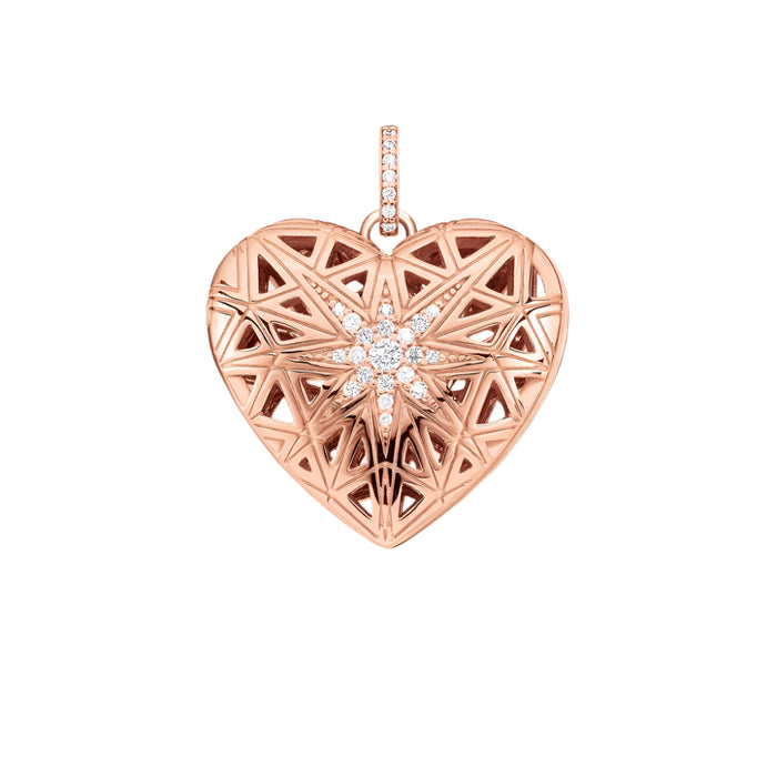 925 Sterling Silver Romantic Heart Medallion Pendant Summer Jewelry