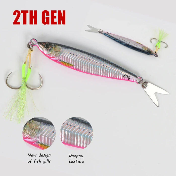 2024 3D Printed Fast Sinking Metal Jig Lure 20G To 80G