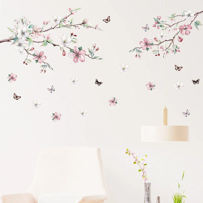 Floral Butterfly Wall Decals For Room Decor