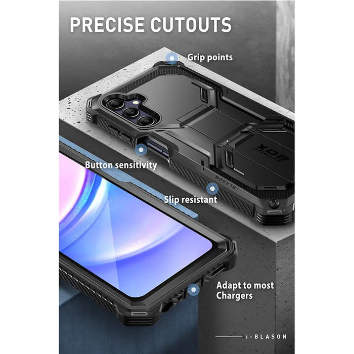 For Samsung A16 Rugged Armorbox Case With Built-In Screen Protector & Kickstand