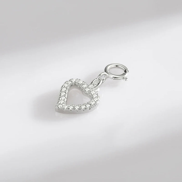 925 Sterling Silver Romantic Heart Pendant For Womendiy Jewelry