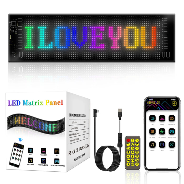 Rgb Led Car Display Remote Control Flexible Graffiti Pattern 5V