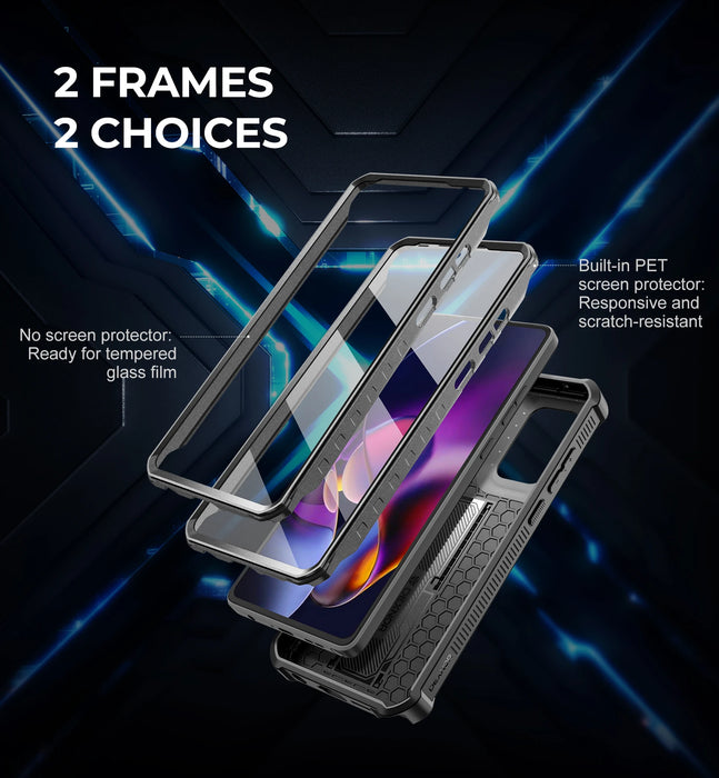 For Motorola Moto G Stylus 5G 2024 Kickstand Full Body Heavy Duty Shockproof Case With Camera Case & Built-In Screen Protector