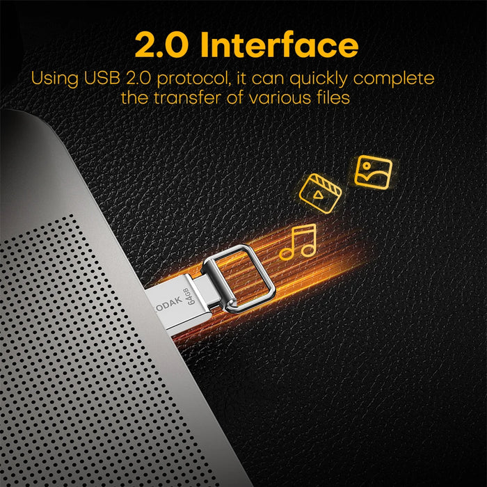 Kodak High Speed 32gb / 64gb / 128gb USB 2.0 Flash Drive Metal Key Ring Design