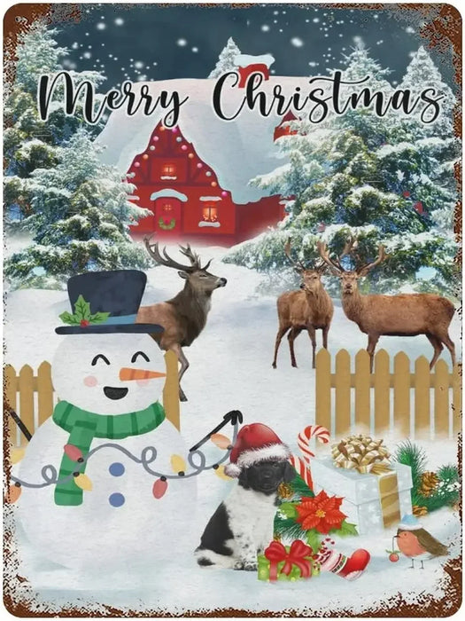Retro Merry Christmas Metal Sign For Home Decor