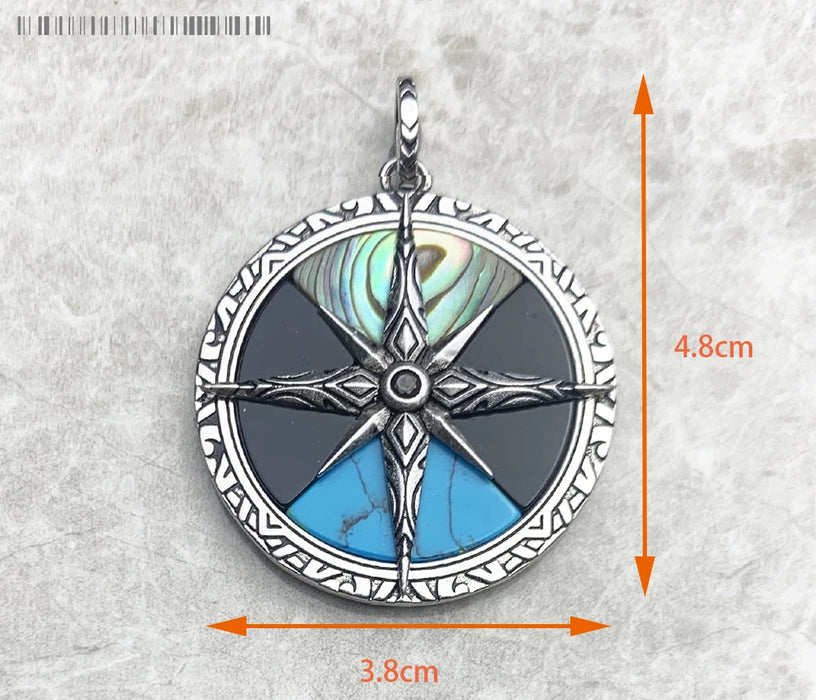 925 Sterling Silver Aztec Tiger Chakra Amulet Pendant Mythical Compass Jewelry For Women & Men