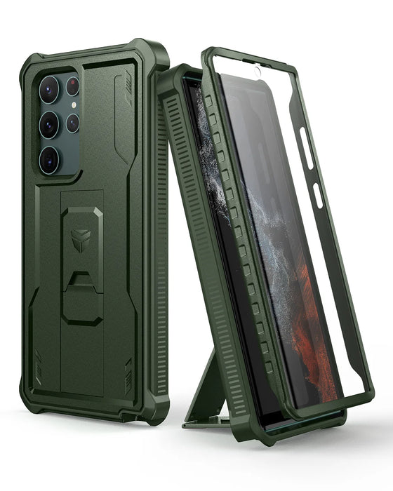 For Samsung Galaxy S22 Ultra 5G Full Body Bumper Military Grade Armor Shockproof Shell Case With Built In Screen Protector