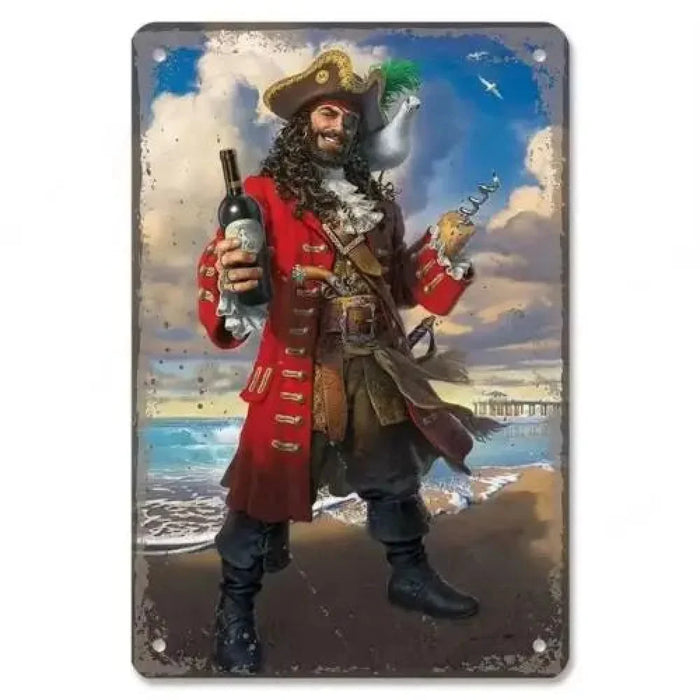 1D Nautical Pirate Metal Sign For Man Cave Or Bar