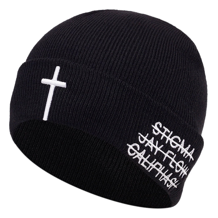 Embroidered Unisex Beanie For Autumn / Winter Hip Hop Cap For Women / Men