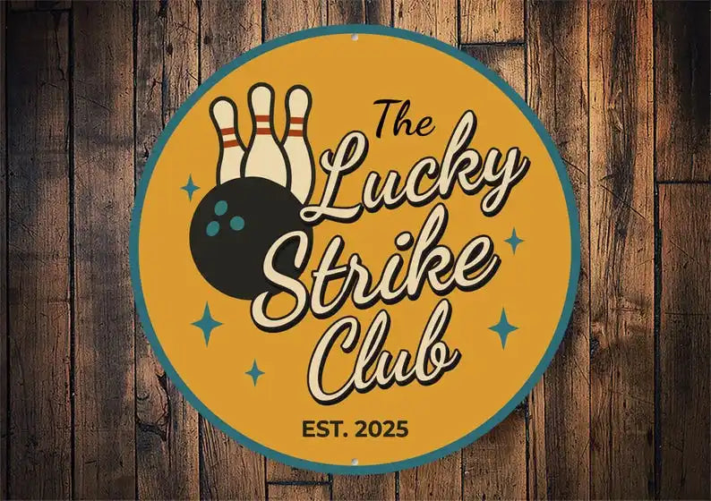 Retro Bowling Club Sign Vintage Style Gift