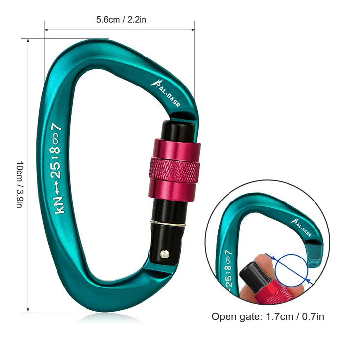 25Kn D Shape Carabiner For Climbing & Rappelling