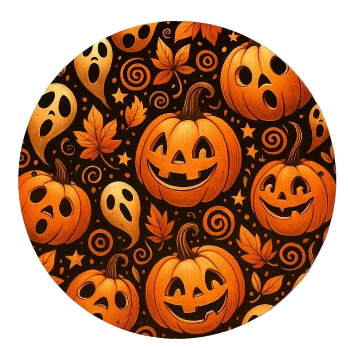 Retro Round Iron Sign Halloween Pumpkin Pattern For Bedroom Or Dining Room