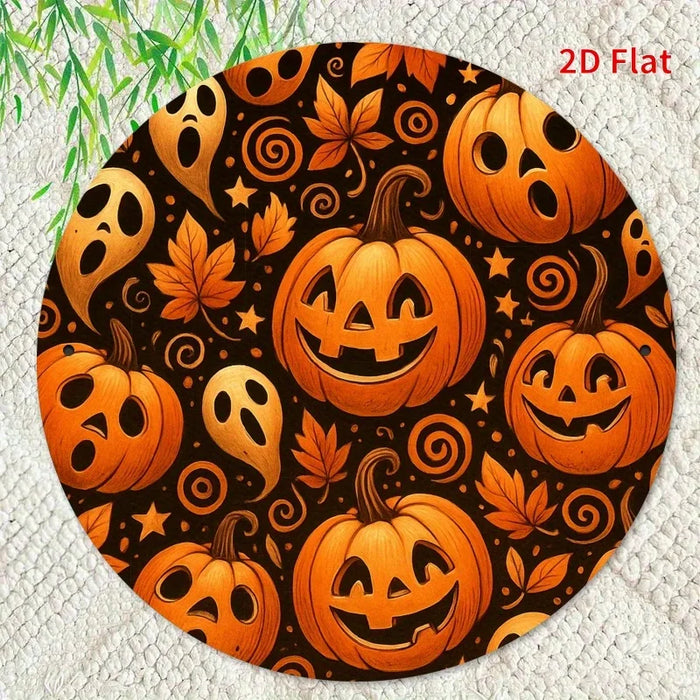 Retro Round Iron Sign Halloween Pumpkin Pattern For Bedroom Or Dining Room