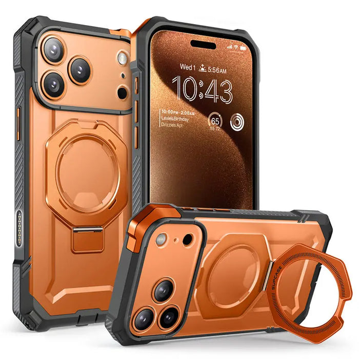 For Iphone 17 Pro Max Ub Grip Heavy Duty Rugged Magnetic Phone Case With Stand & Camera Control Capture Button