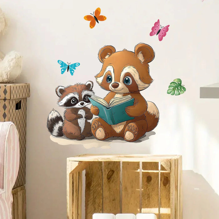 Cartoon Raccoon Wall Decals For Kids Room