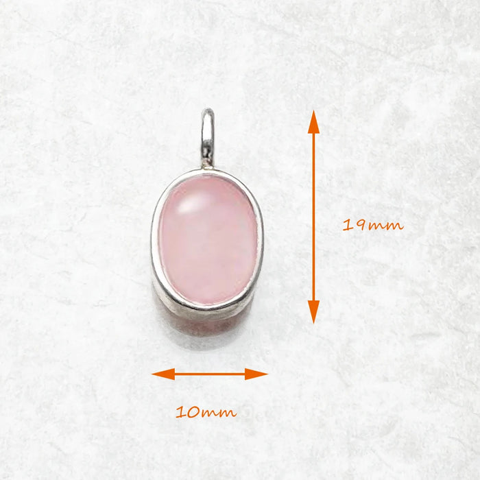 925 Sterling Silver New Winter Fashion Pink Oval Opal Stone Pendant In For Women