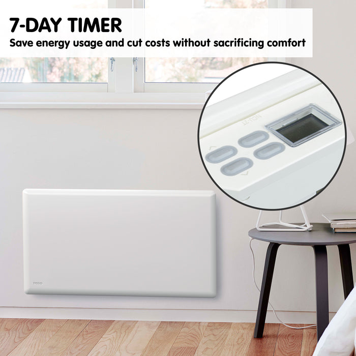 2000W T2-Ntl4T20 Electric Panel Heater With Timer Tilt Switch Silent Operation & Allergy-F