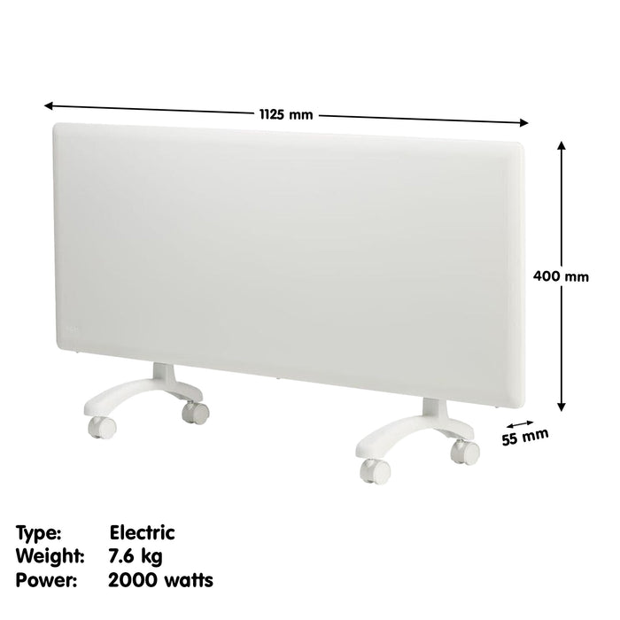 2000W T2-Ntl4T20 Electric Panel Heater With Timer Tilt Switch Silent Operation & Allergy-F