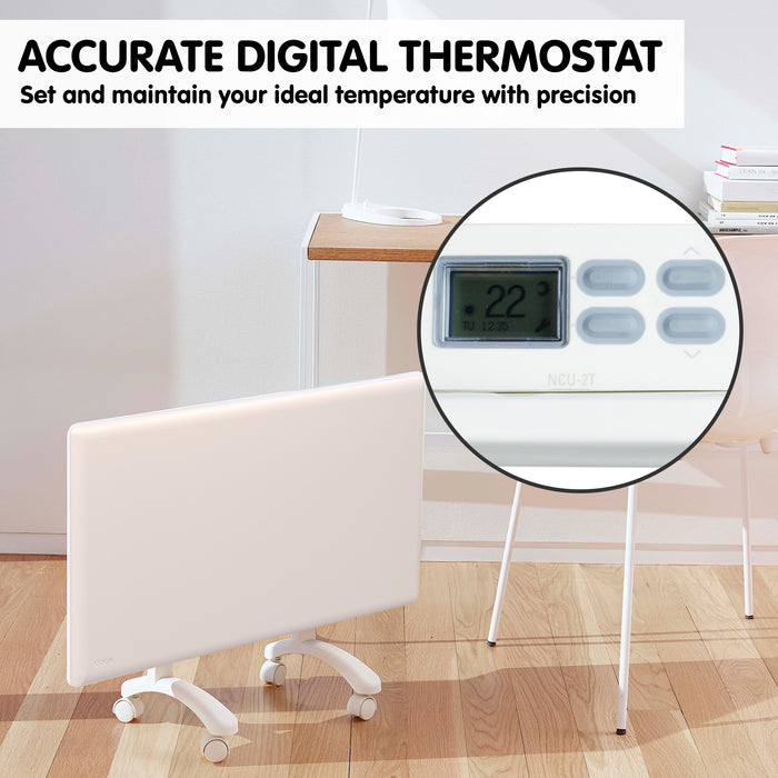 2000W T2-Ntl4T20 Electric Panel Heater With Timer Tilt Switch Silent Operation & Allergy-F