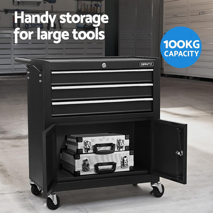 13 Drawer Tool Box Cabinet Chest Toolbox Storage Garage Organiser Black