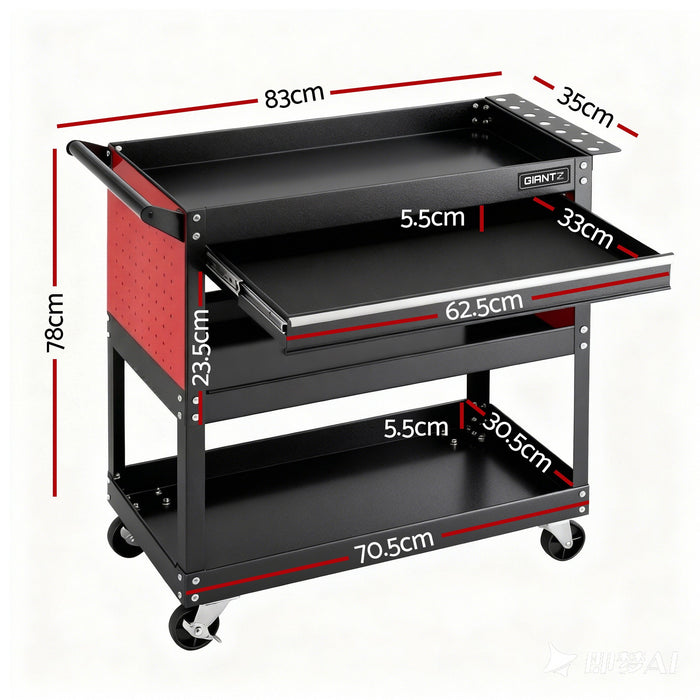 Tool Trolley Cart Rolling Cabinet With Drawer Workshop Garage Storage