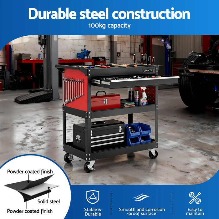 Tool Trolley Cart Rolling Cabinet With Drawer Workshop Garage Storage