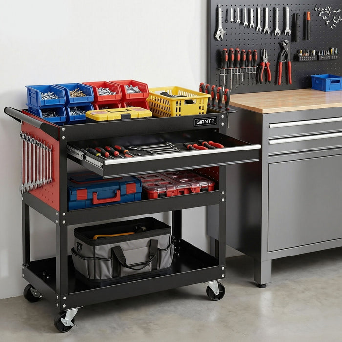 Tool Trolley Cart Rolling Cabinet With Drawer Workshop Garage Storage