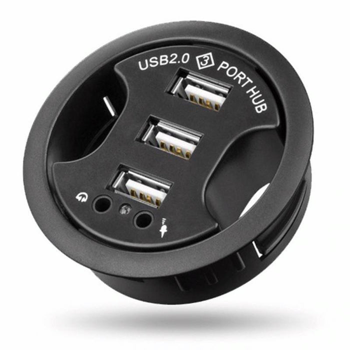 3-Port Usb Hub With Audio & Mic Jack