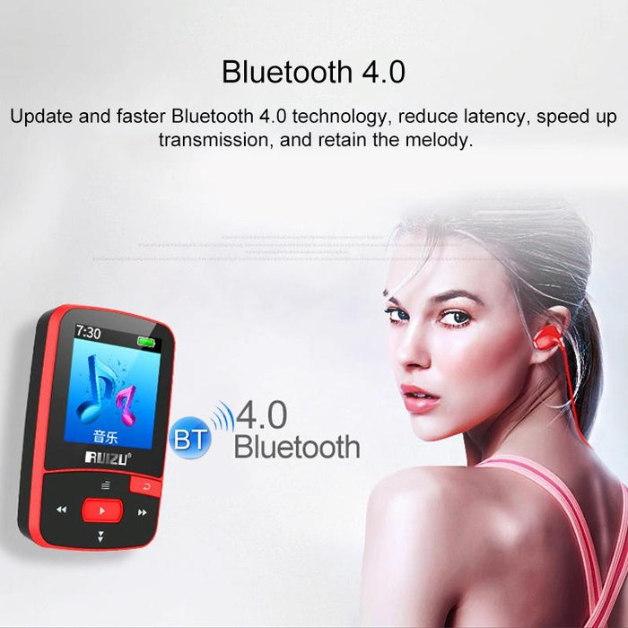 Sporty Bluetooth Mp3 Player 8Gb Clip Mini With Screen Fm Recording E Book Pedometer