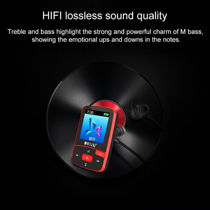 Sporty Bluetooth Mp3 Player 8Gb Clip Mini With Screen Fm Recording E Book Pedometer
