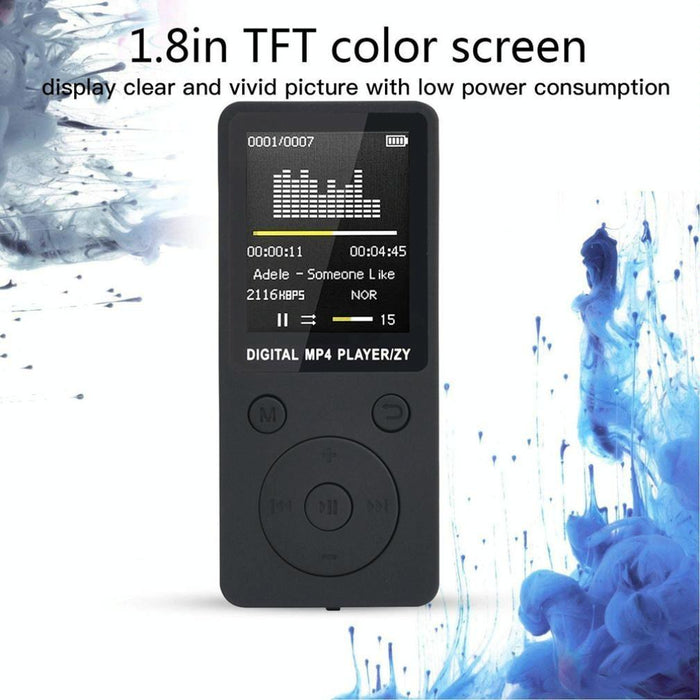 Portable Mp4 Music Player With Fm Radio & Recording Black