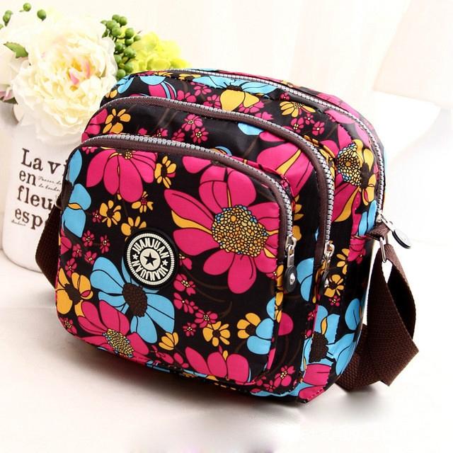 Waterproof Nylon Multilayer Crossbody Bag For Women