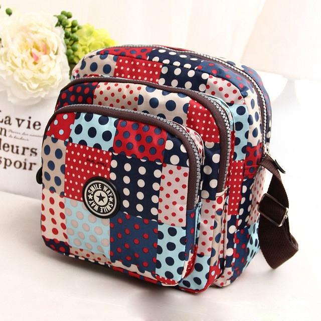 Waterproof Nylon Multilayer Crossbody Bag For Women