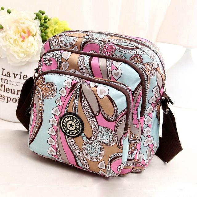 Waterproof Nylon Multilayer Crossbody Bag For Women