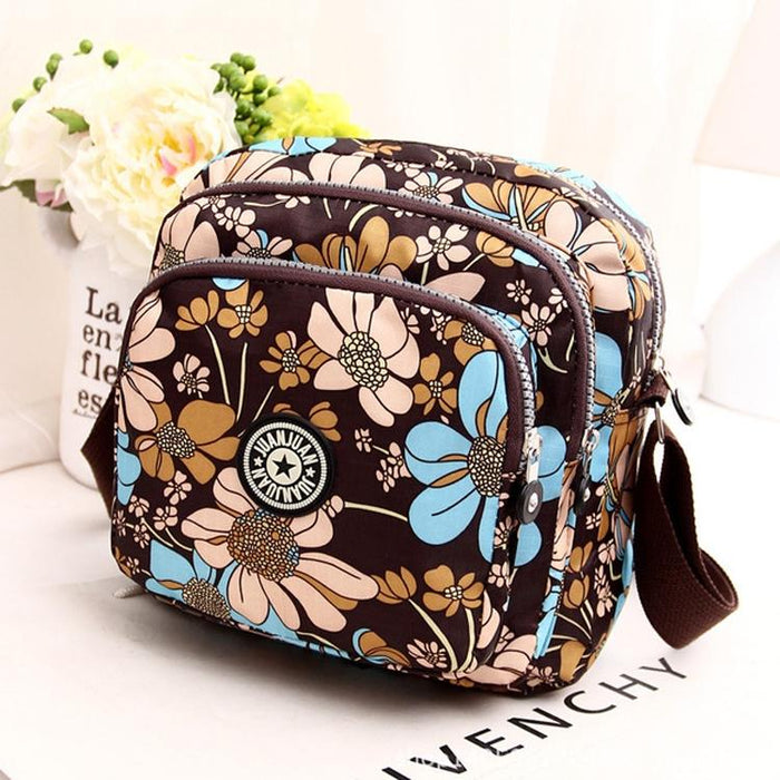 Waterproof Nylon Multilayer Crossbody Bag For Women