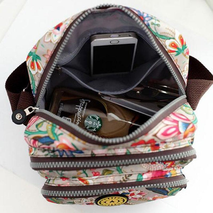 Waterproof Nylon Multilayer Crossbody Bag For Women